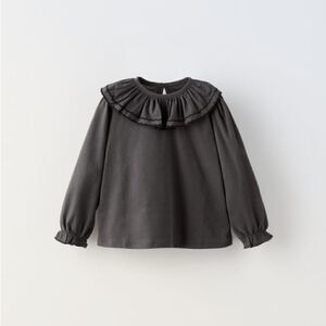 Zara EMBROIDERED OVERSIZE BLOUSE WITH BIB size 9-12 months